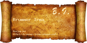 Brummer Irma névjegykártya